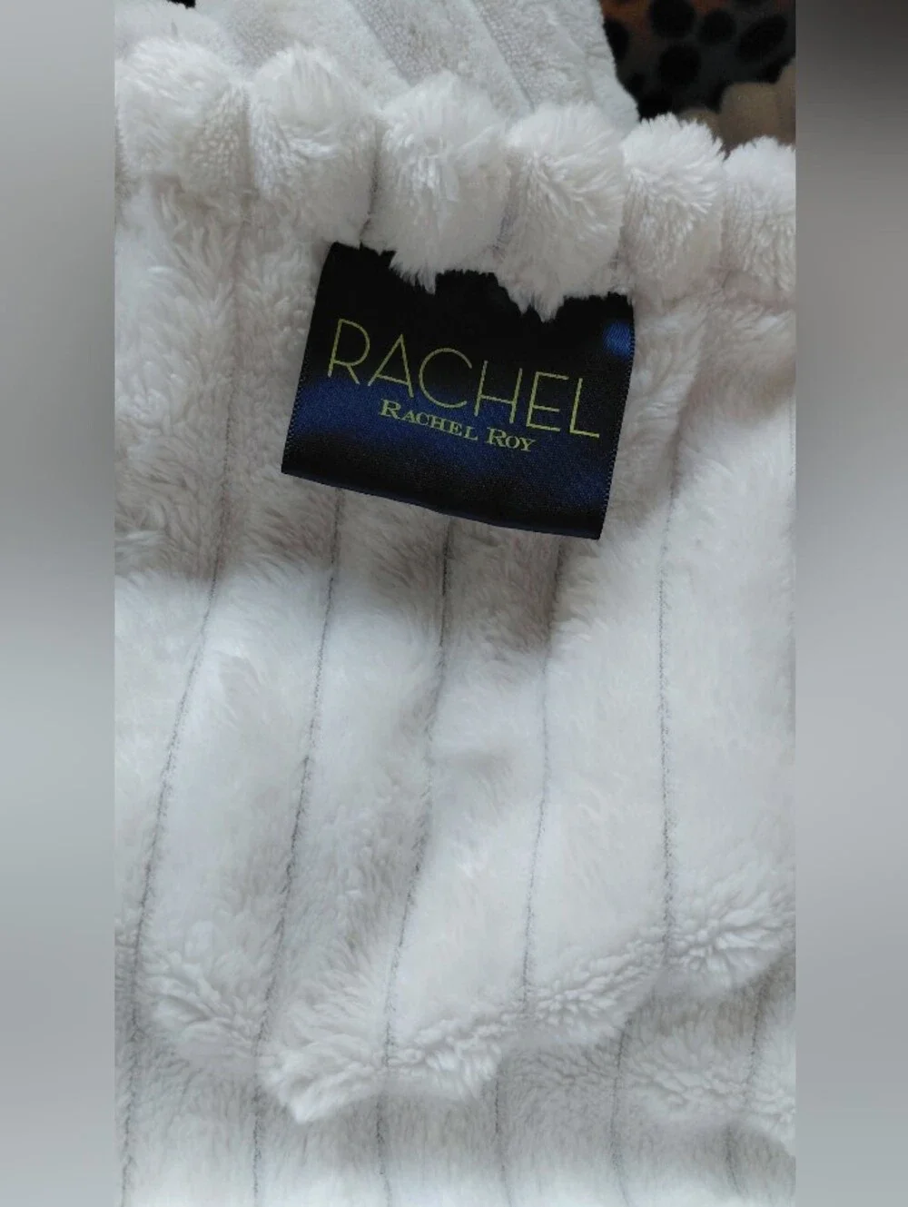 Cream Ribbed Plush Blanket - Home Accents